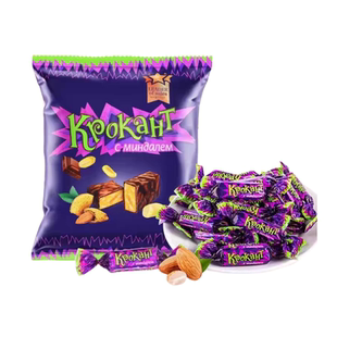 俄罗斯原装进口紫皮糖正品KDV巧克力糖果零食新年喜糖果仁夹心糖