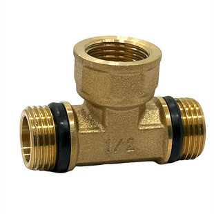 升级款黄铜三通接头内丝外丝加密封垫内外外三通活接水暖转换管件