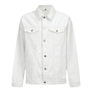 YORAINBOW 早春潮牌男款夹克外套女宽松纯棉复古白色牛仔外套情侣