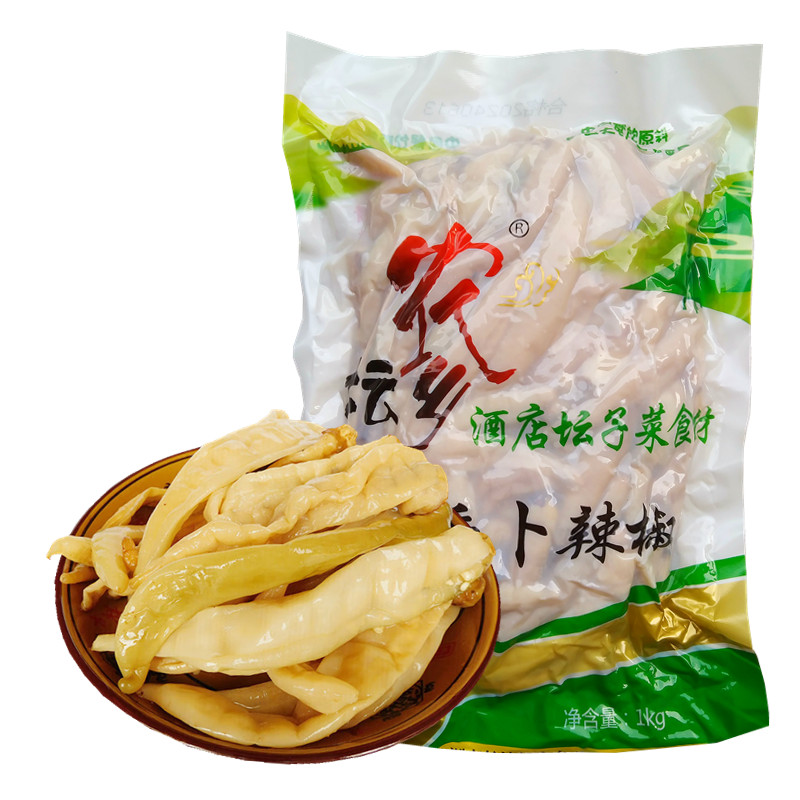 卜辣椒湖南特产白辣椒商用农家下饭菜曝辣椒4斤袋装坛子菜盐辣椒