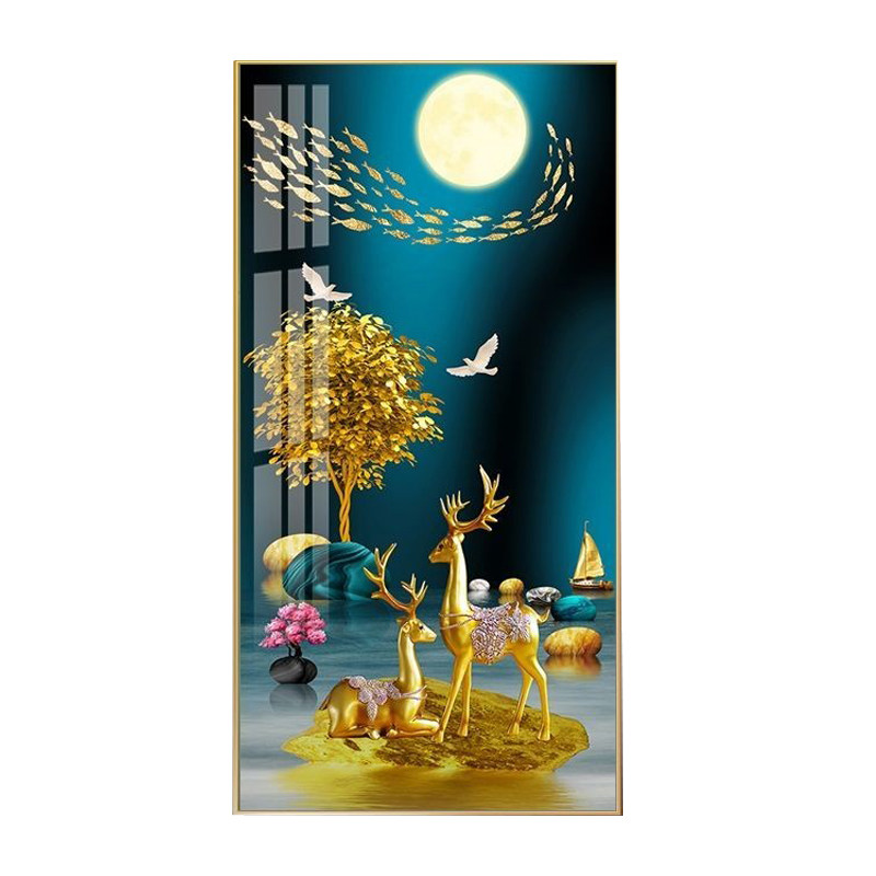 画世纪玄关轻奢晶瓷镶钻装饰画