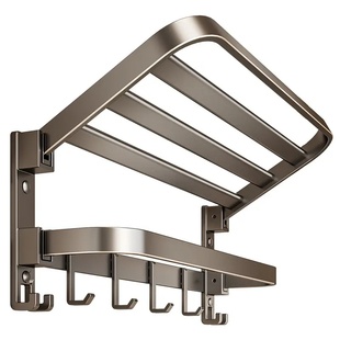 毛巾架卫生间免打孔浴巾架一体挂架套件厕所洗澡间浴室架子置物架