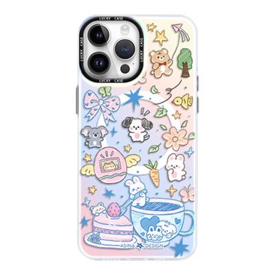 动物涂鸦适用iPhone17Promax手机壳ip15磁吸支架苹果16pro保护套超薄14plus全包12防摔可爱p13Pro新款高级女