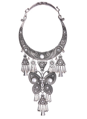 苗族民族风蝴蝶挂脖项圈项链