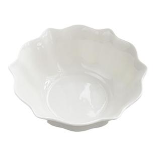 安木良品 出口订单 日式ins花苞边纯白陶瓷餐具沙拉碗大汤面碗