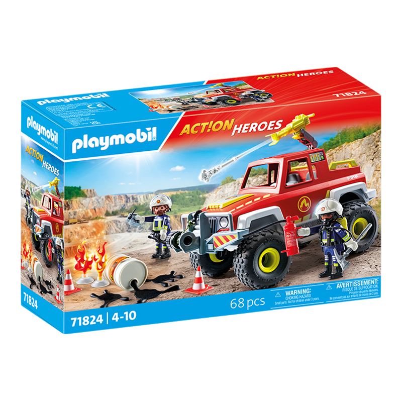 PLAYMOBIL摩比世界儿童玩具消防车男孩爆款拼装71824儿童节礼物