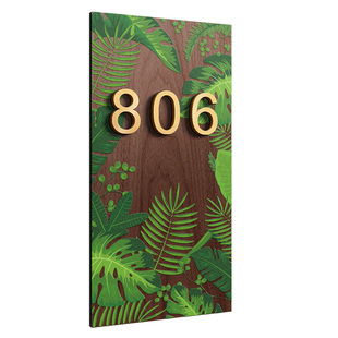 入户门牌号高级感轻奢创意国风立体字数字号码牌家用定制磁吸感应灯发光自粘玄关走廊门外布置氛围感装饰挂牌