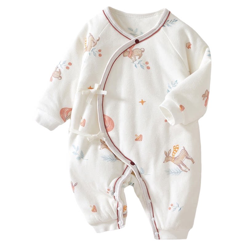 新生婴儿衣服宝宝秋冬装蝴蝶衣加厚连体衣薄棉哈衣婴儿爬服棉衣款