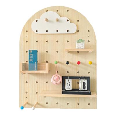 置物架洞洞板配件通用圆孔小木棍火柴棍层板隔板桌面实木衣服挂架