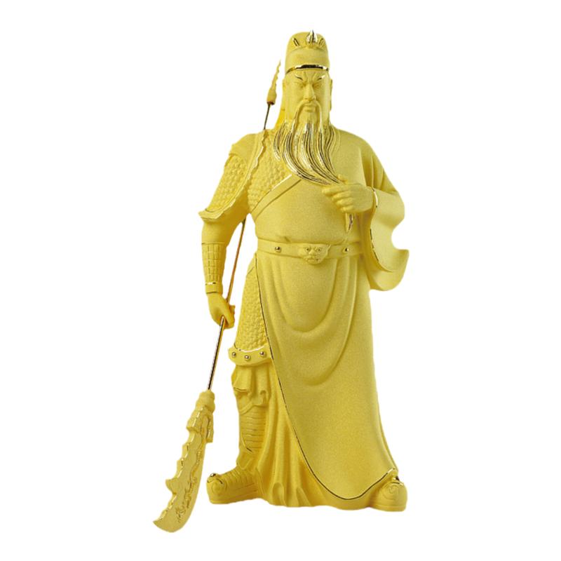 高档绒沙金礼盒装武财神关公摆件关羽关二爷关公佛像招财供奉神像