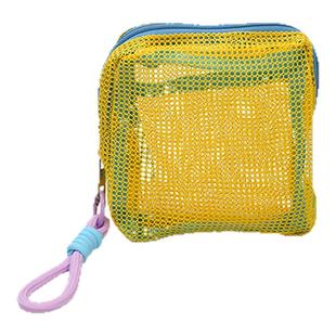 多巴胺豆腐包迷你网纱便携旅行洗漱化妆品收纳包补妆包网格杂物包