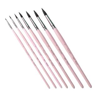 龙吟斋松鼠毛水彩笔圆头笔斜头笔平头笔新手画笔水彩毛笔动物毛