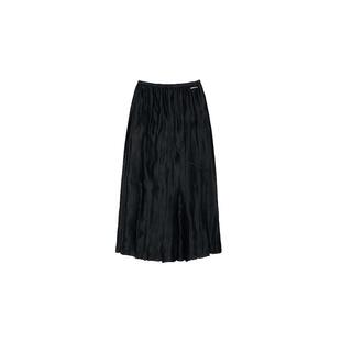 fafamoon设计师品牌 24年冬季新款工字车褶垂软半身裙休闲短裙