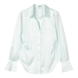 ERINRAE丨浅蓝色法式衬衫女单排扣时尚长袖衬衣EG214233PL84