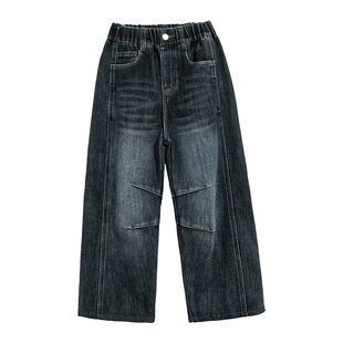 贝田男童加绒牛仔裤冬季儿童裤子加厚2025新款冬天男孩保暖休闲裤