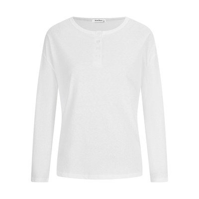 半开领长袖t恤休闲宽松罩衫上衣