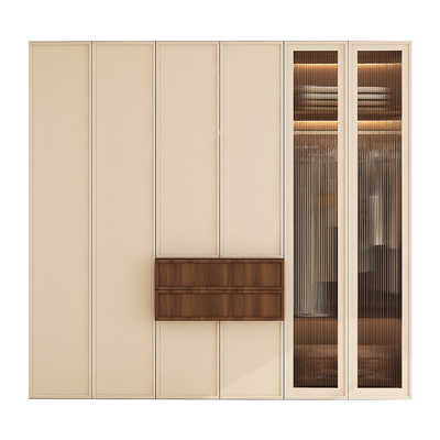 侘寂实木衣柜主卧带梳妆台衣帽柜