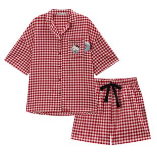 Gukoo/果壳睡衣女款2026新款夏HelloKitty联名纯棉家居服套装B