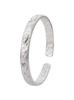 顺庆银楼足银S9999玉珠手镯女款