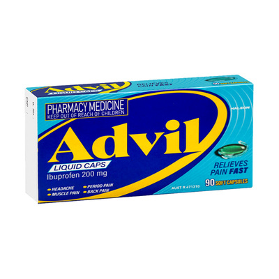 澳洲进口Advil布洛芬液体缓释胶囊止痛退烧痛经痛风消炎流感90粒