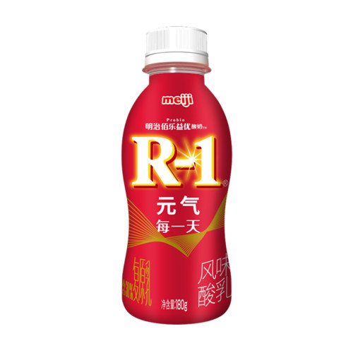 明治meiji佰乐益优R-1风味酸乳 180g 6瓶装/12瓶装 低温品