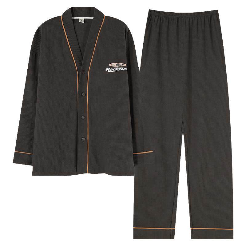 睡衣男纯棉长袖长裤大码家居服