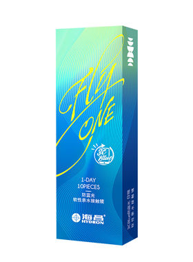 【淘宝秒杀】海昌3Cblue防蓝光日抛10片隐形近视眼镜抗UV高清正品