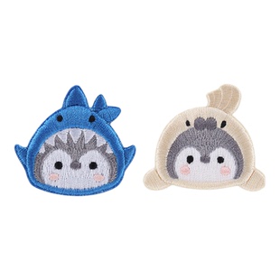 企鹅家族羽绒服补丁贴自粘免缝儿童衣服装饰贴手账贴刺绣布贴卡通