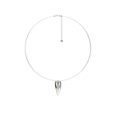 oddly镀白金爱心十字链项链