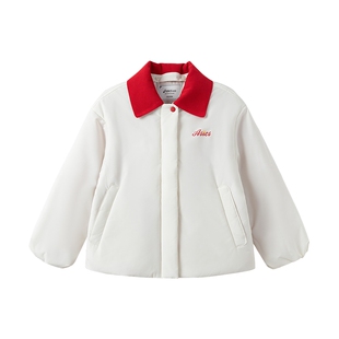 【商场同款】ASICS/亚瑟士儿童2026新年女童花苞袖polo领棉服潮流