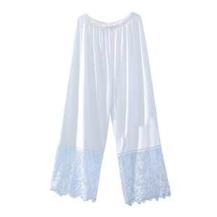 莫代尔旗袍蕾丝衬裤新中式防走光花边打底裤宽松