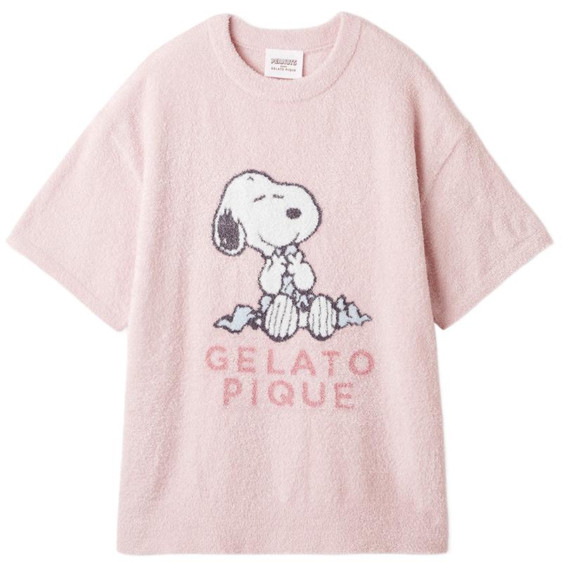 gelato pique26春夏新品女睡衣薄绒史努比短袖上衣居家PWNT262065