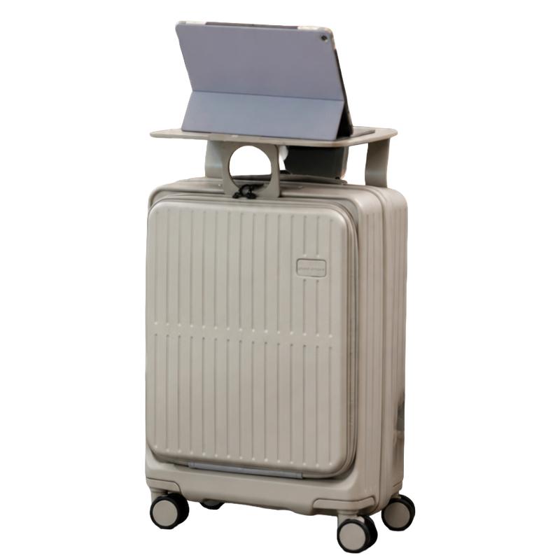 日本进口直邮行李箱旅行登机箱20寸PC前开盖商务密码箱万向轮皮箱