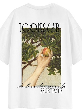 【张泽禹同款】ics丨iconslab伊甸园禁忌之果短袖男印花半袖T恤夏