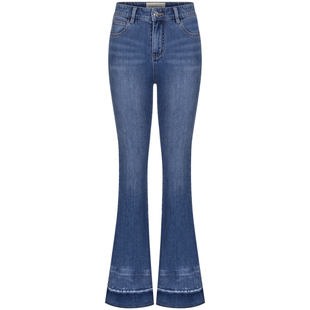 【蔡文静同款】PORTSPURE女装夏季微喇修身牛仔裤RT8P213TDD037