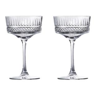 U Mi LIVING ·马尼 | 欧式刻花宽口香槟杯家用玻璃杯高脚红酒杯