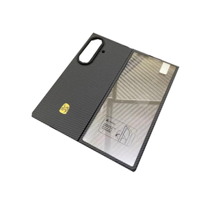 适用三星w26手机壳碳纤维纹路防摔附带前框一体膜z fold7纯色简约心系天下硬后壳