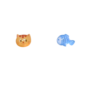 简约小众独特卡通小鱼猫咪耳钉塑料女小巧可爱耳夹学生树脂耳饰潮
