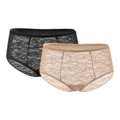 全蕾丝纯棉裆无痕包臀内裤女