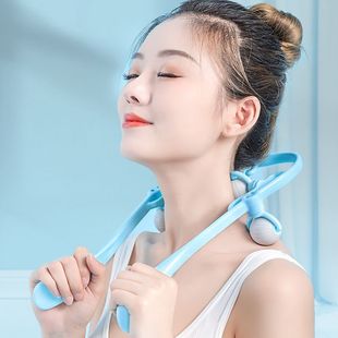新款 夹捏脖子颈部背部腰部手动按摩多功能揉捏按摩 5球颈椎按摩器