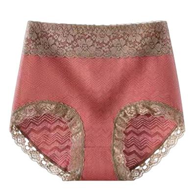 高腰纯棉收腹提臀内裤女抗菌全棉裆无痕透气包臀蕾丝边女士三角裤