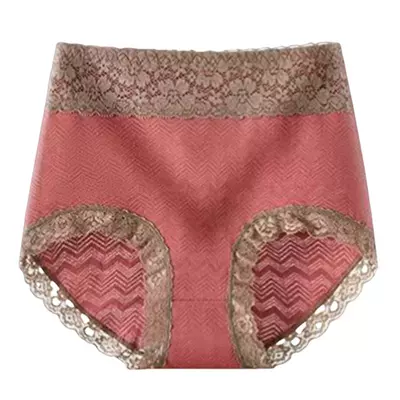 高腰纯棉收腹提臀内裤女抗菌全棉裆无痕透气包臀蕾丝边女士三角裤