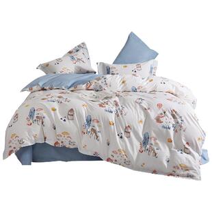 富丽真金四件套新疆全棉纯棉被套床单儿童卧室春夏床上用品小俏皮