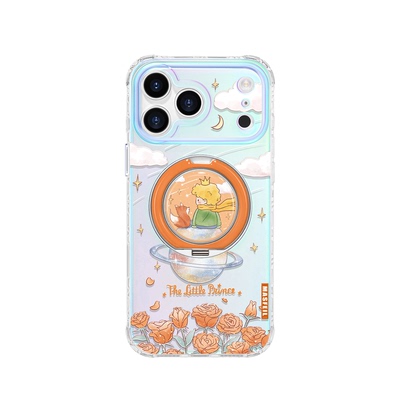 MASFEIL × 水彩王子适用苹果17Promax手机壳新款Lo9带支架iPhone16Pro保护套ip15高级感14支点可爱13pm