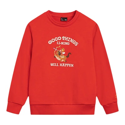 李宁儿童红色卫衣男童马年本命年