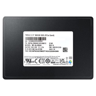 samsung/三星PM9A3 1.92T/3.84T/7.68T PCIE4.0固态硬盘U.2 NVME