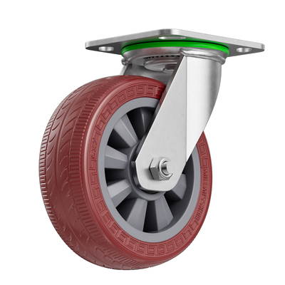 6寸8寸重型万向轮轮子3寸4寸带刹车聚氨酯手推平板车承重脚轮