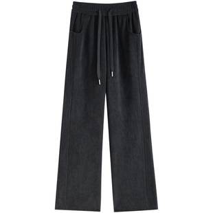 棉裤女加厚东北外穿保暖防寒2025新款冬羊羔绒阔腿运动加绒卫裤子