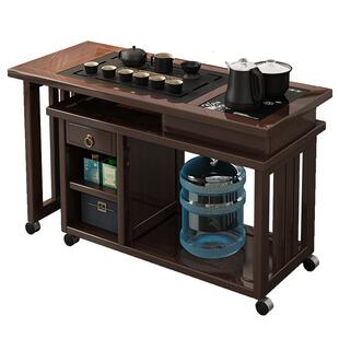 可移动旋转茶桌家用茶水柜茶台小户型阳台茶几烧水壶一体桌椅组合