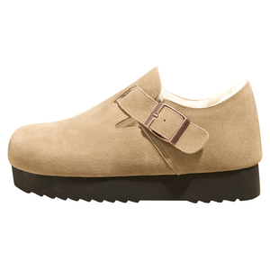 真皮全包勃肯鞋女春秋2025年新款厚底小个子懒人鞋内增高博肯单鞋